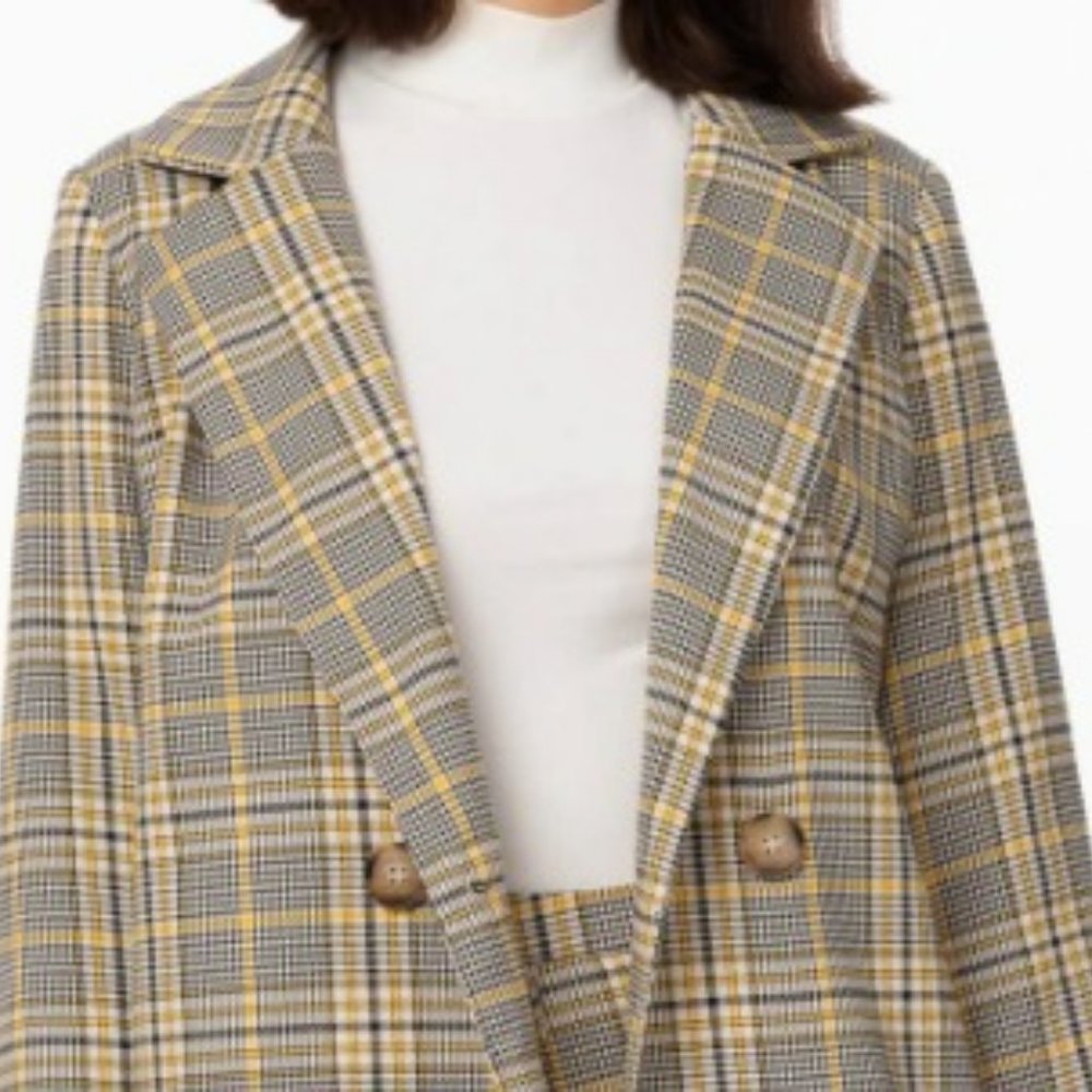 Plaid Women's Blazer Coat